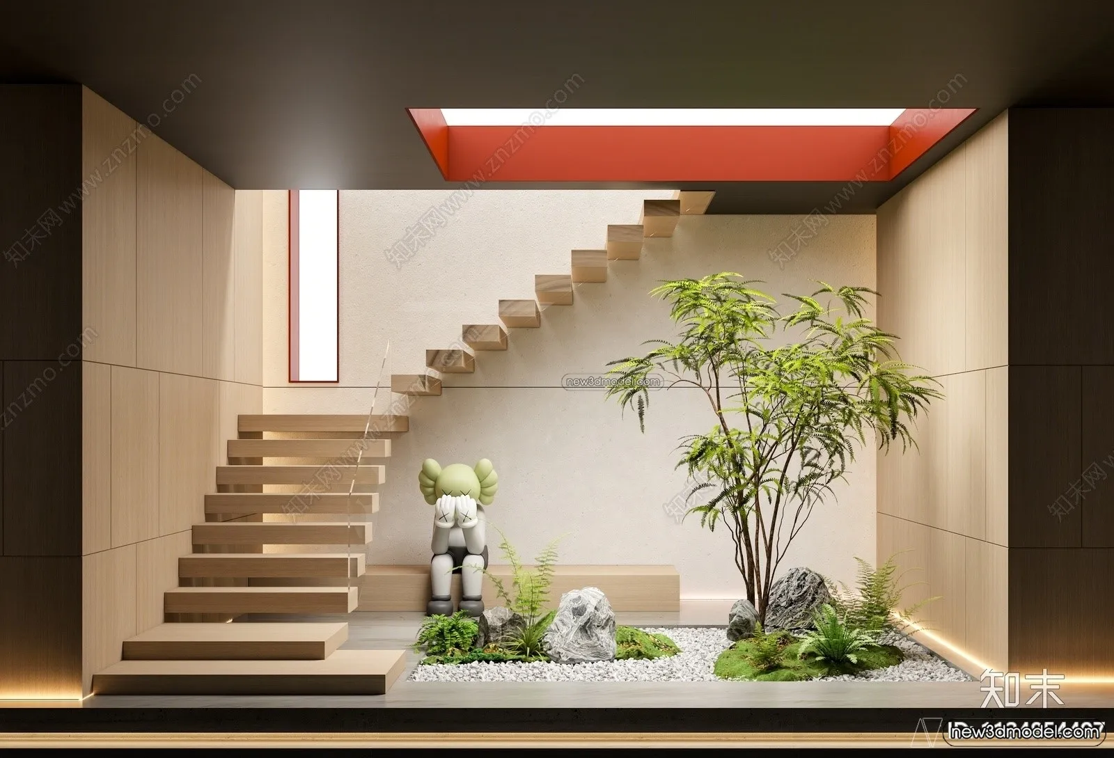 Staircase Decoration - 3D Interior Scene - 3D Models - 140