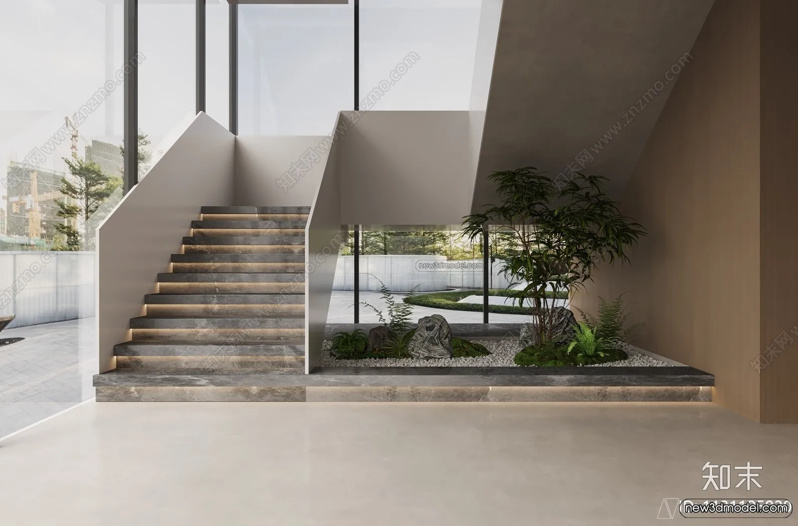 Staircase Decoration - 3D Interior Scene - 3D Models - 143