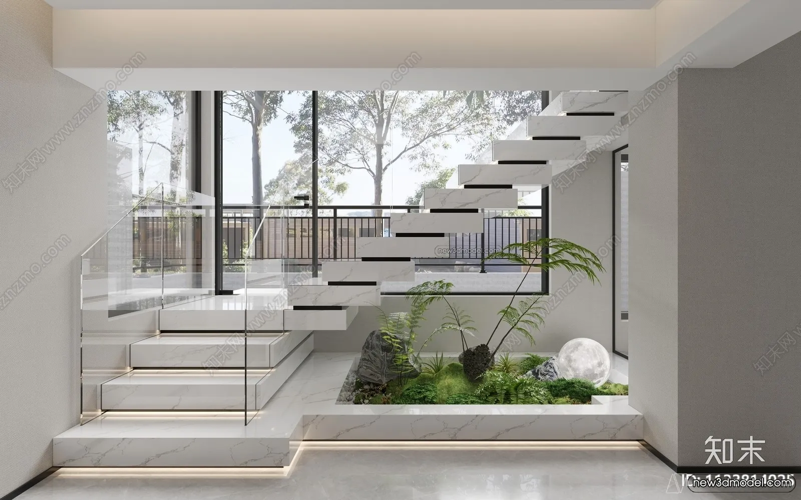 Staircase Decoration - 3D Interior Scene - 3D Models - 144