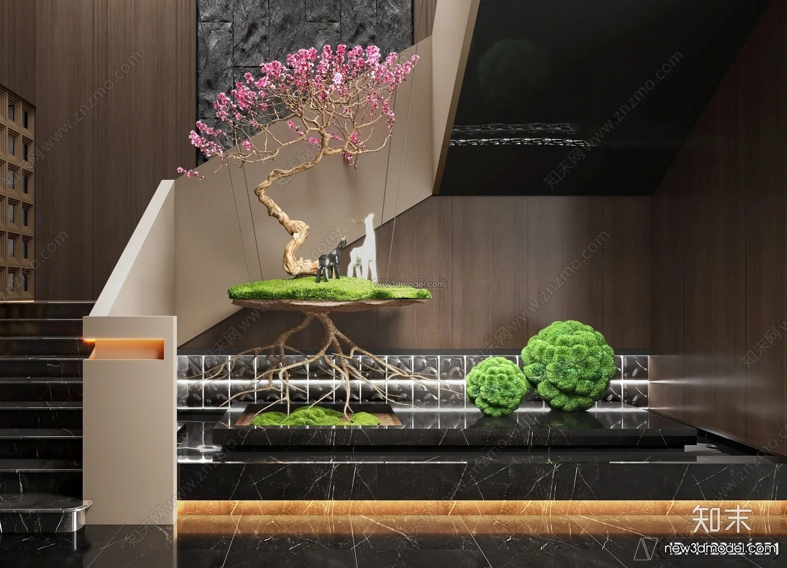 Staircase Decoration - 3D Interior Scene - 3D Models - 146