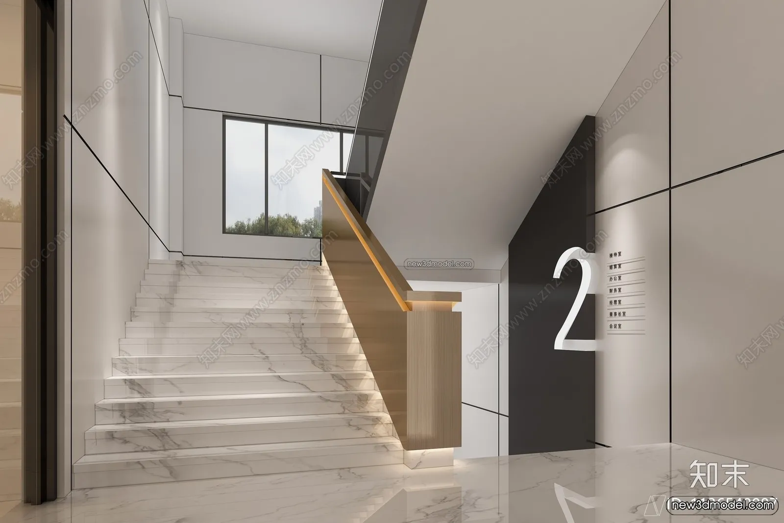 Staircase Decoration - 3D Interior Scene - 3D Models - 153