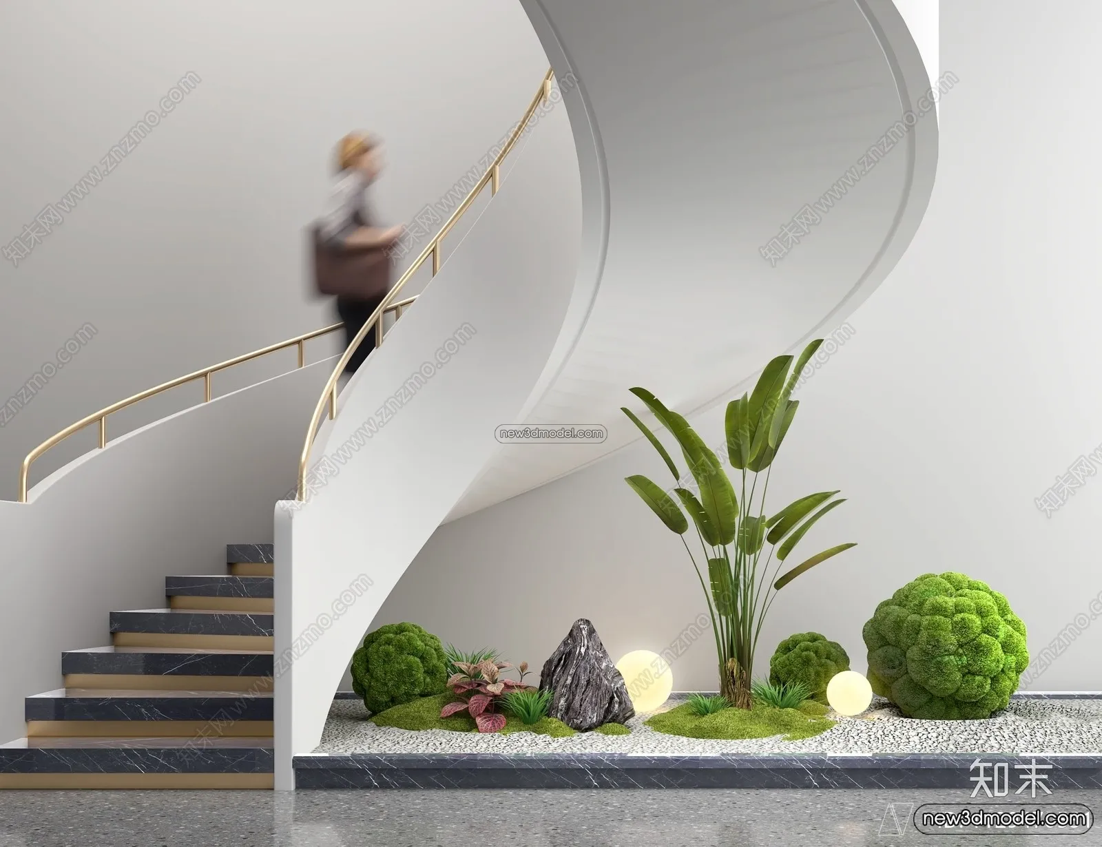 Staircase Decoration - 3D Interior Scene - 3D Models - 155