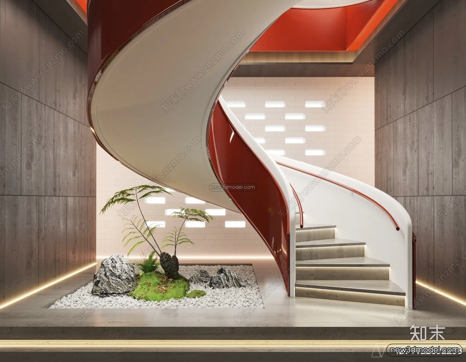 Staircase Decoration - 3D Interior Scene - 3D Models - 157