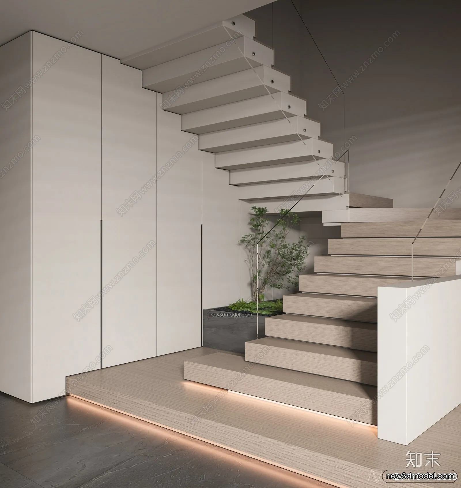 Staircase Decoration - 3D Interior Scene - 3D Models - 158