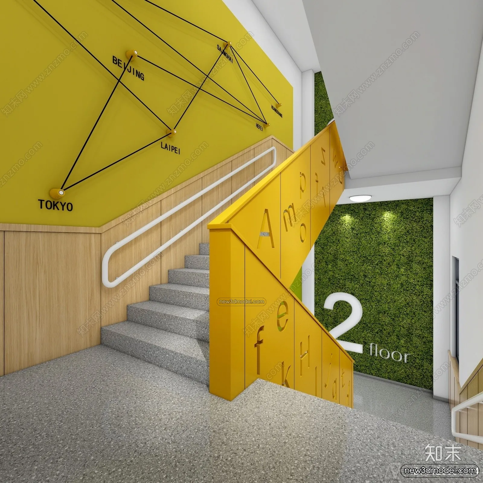 Staircase Decoration - 3D Interior Scene - 3D Models - 159