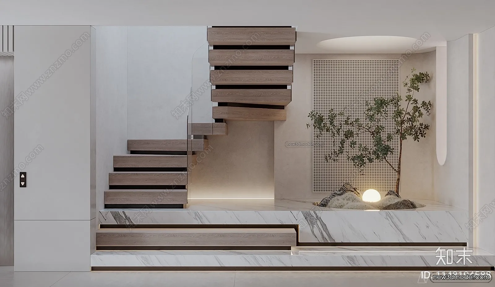 Staircase Decoration - 3D Interior Scene - 3D Models - 166