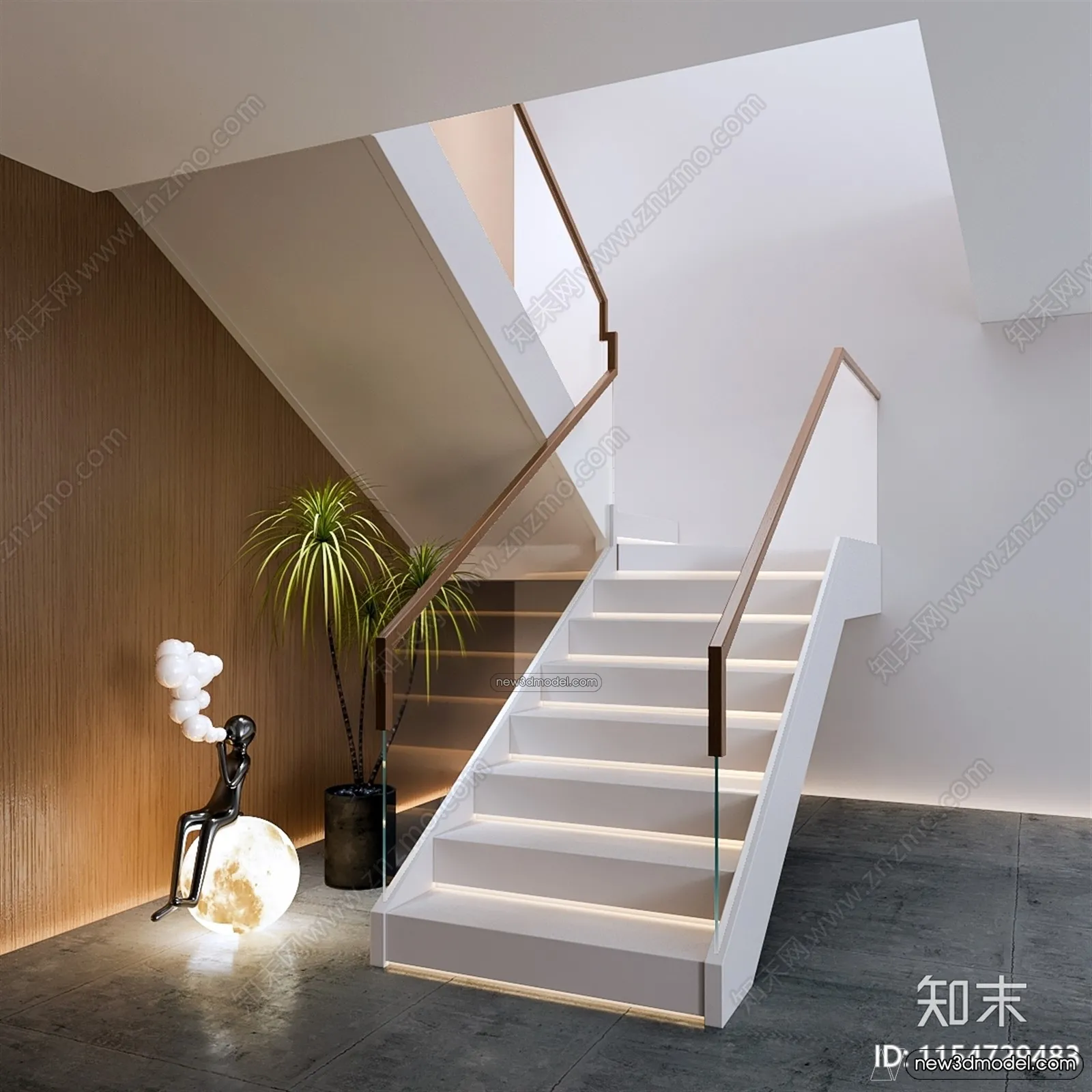 Staircase Decoration - 3D Interior Scene - 3D Models - 167