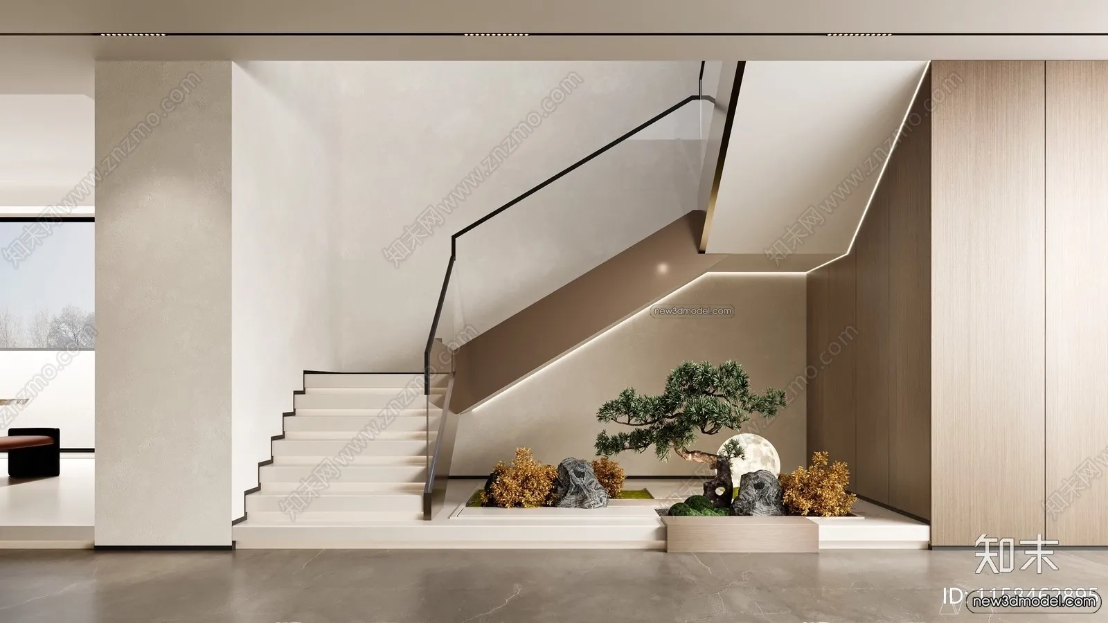 Staircase Decoration - 3D Interior Scene - 3D Models - 169