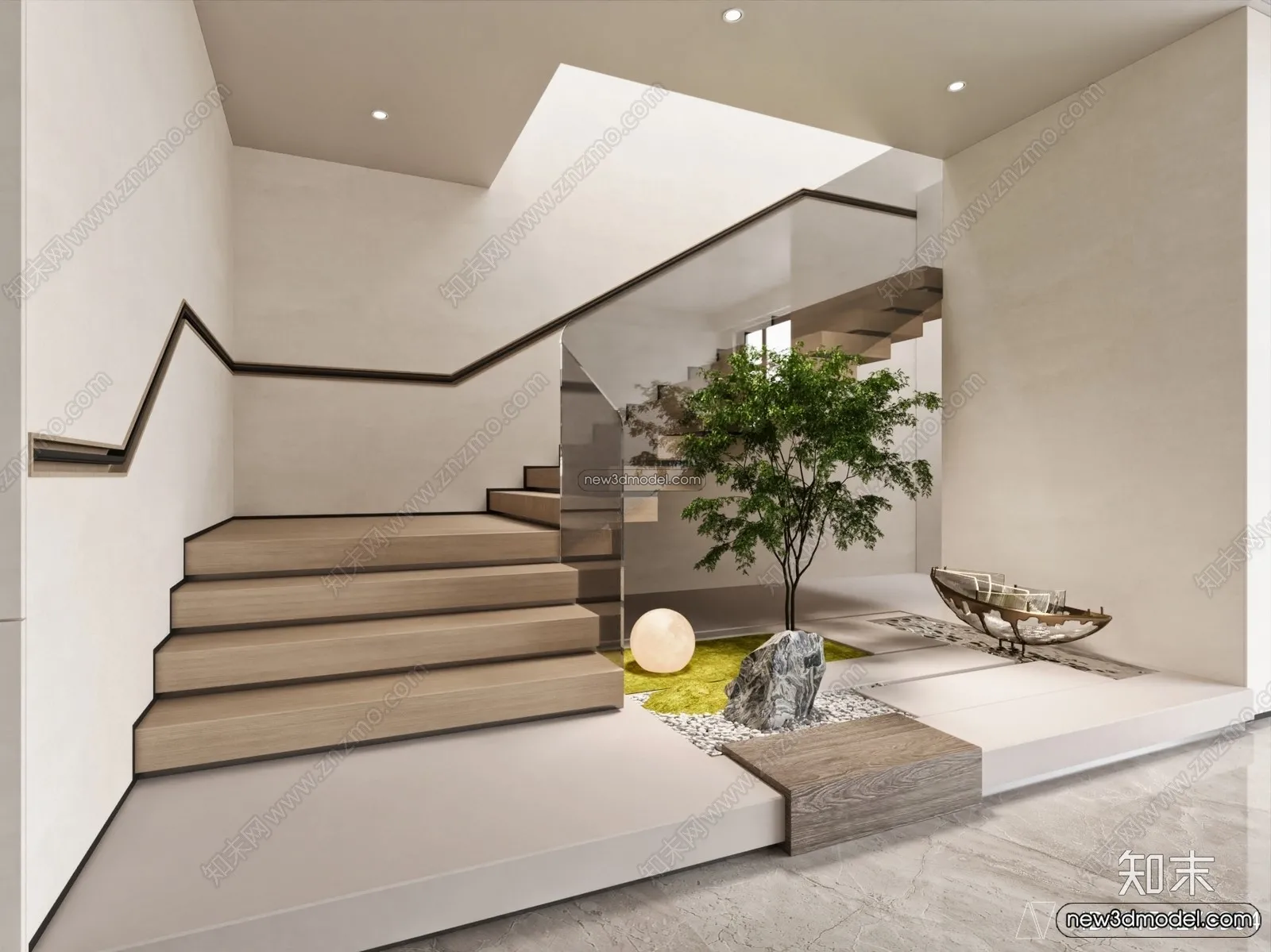 Staircase Decoration - 3D Interior Scene - 3D Models - 170