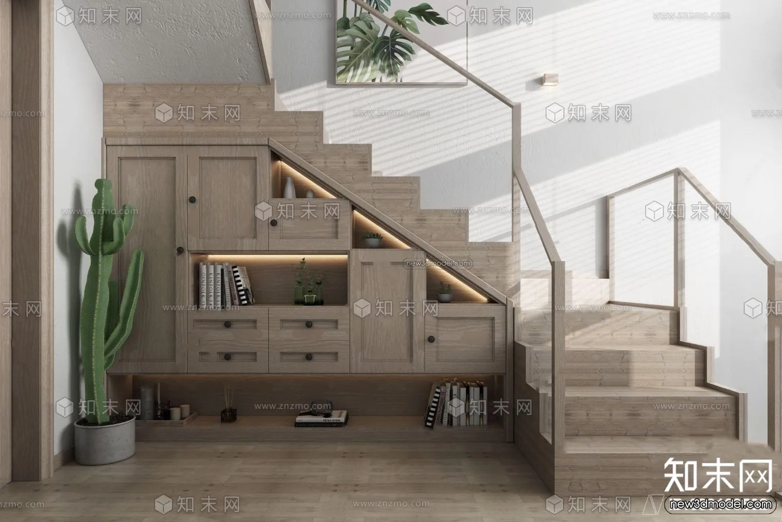 Staircase Decoration - 3D Interior Scene - 3D Models - 171
