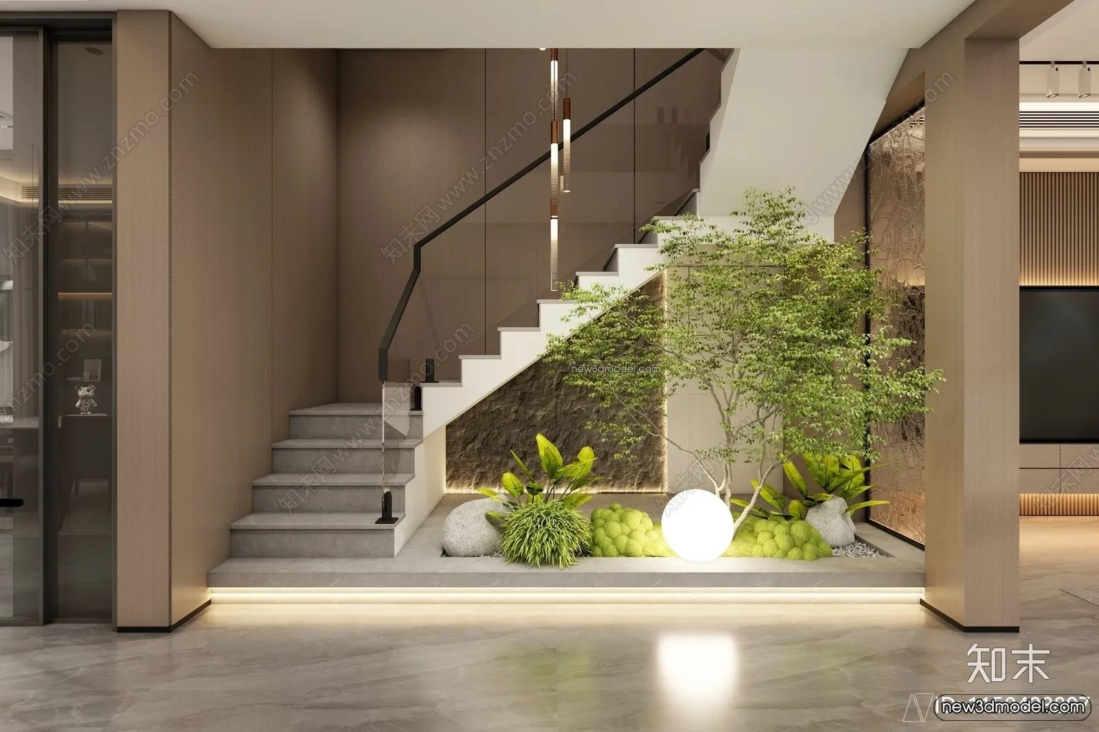 Staircase Decoration - 3D Interior Scene - 3D Models - 172
