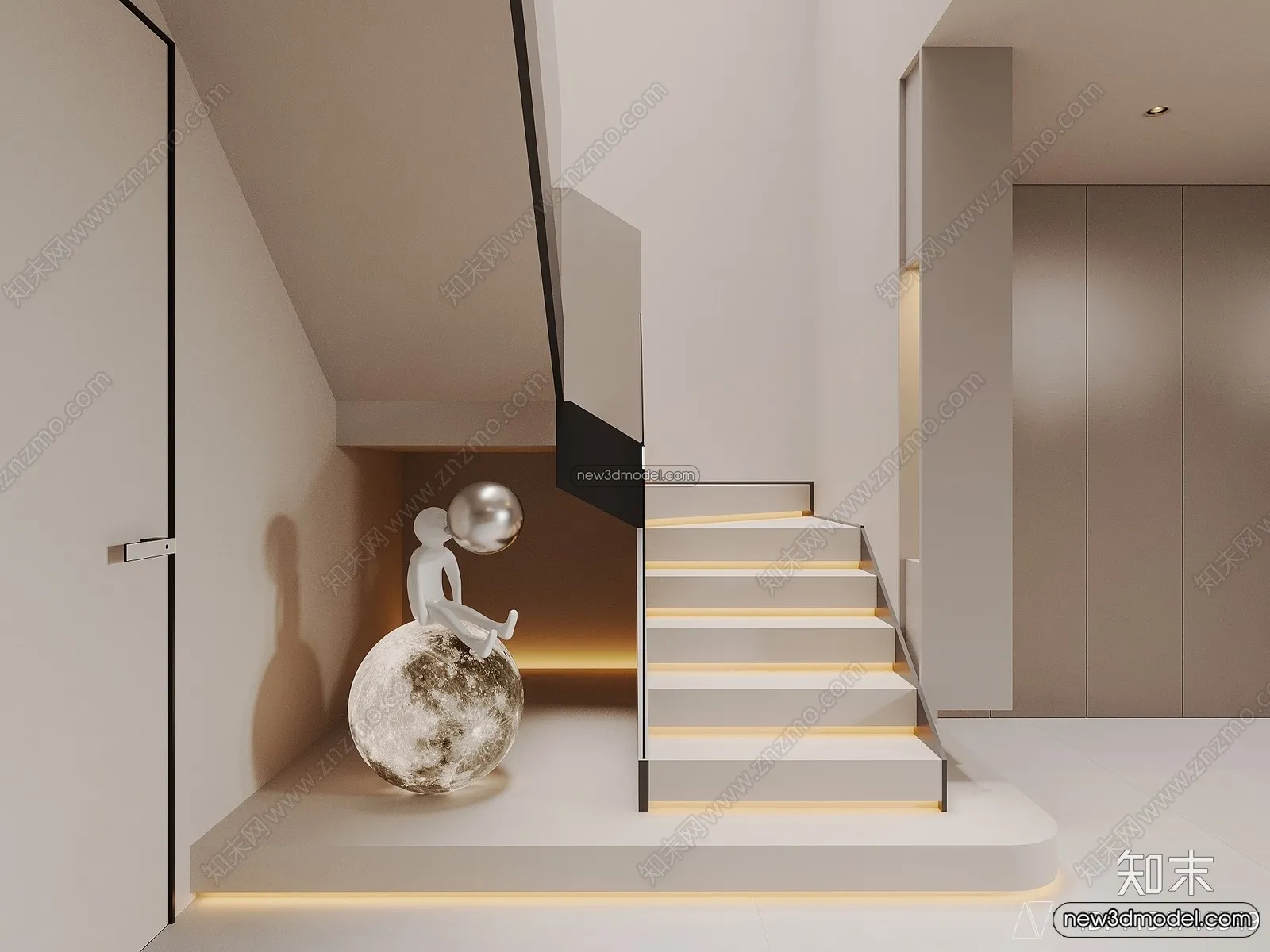 Staircase Decoration - 3D Interior Scene - 3D Models - 178