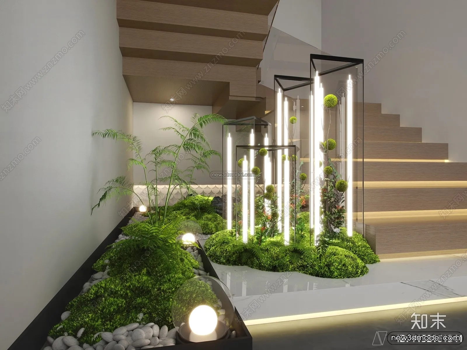 Staircase Decoration - 3D Interior Scene - 3D Models - 181