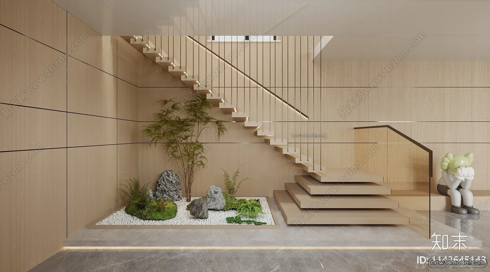 Staircase Decoration - 3D Interior Scene - 3D Models - 187