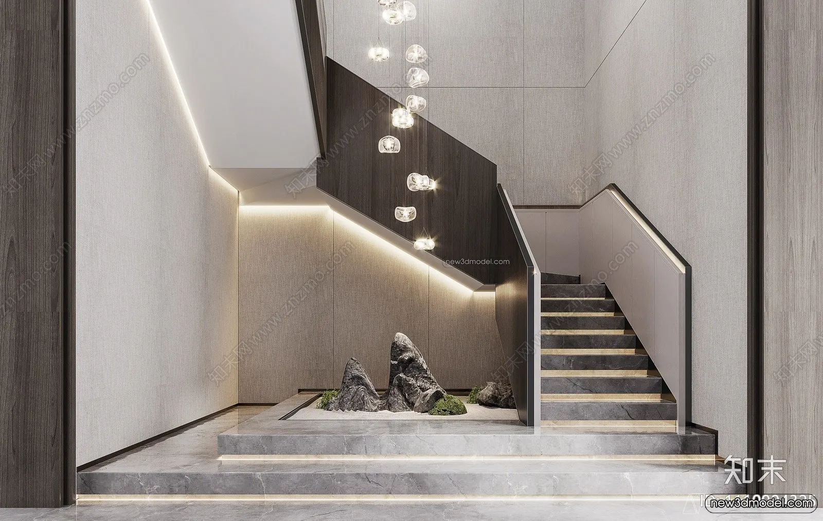 Staircase Decoration - 3D Interior Scene - 3D Models - 192