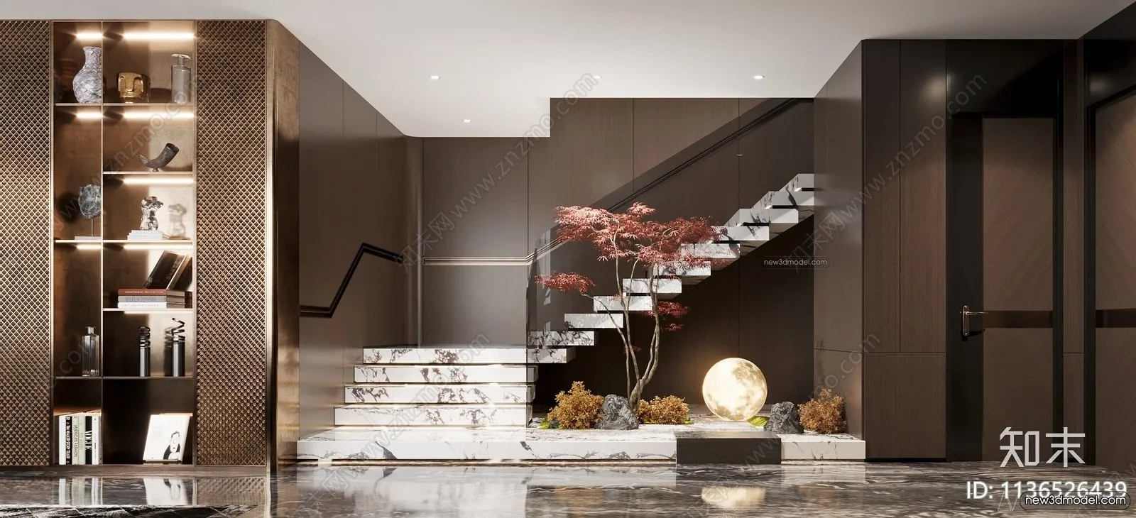 Staircase Decoration - 3D Interior Scene - 3D Models - 197