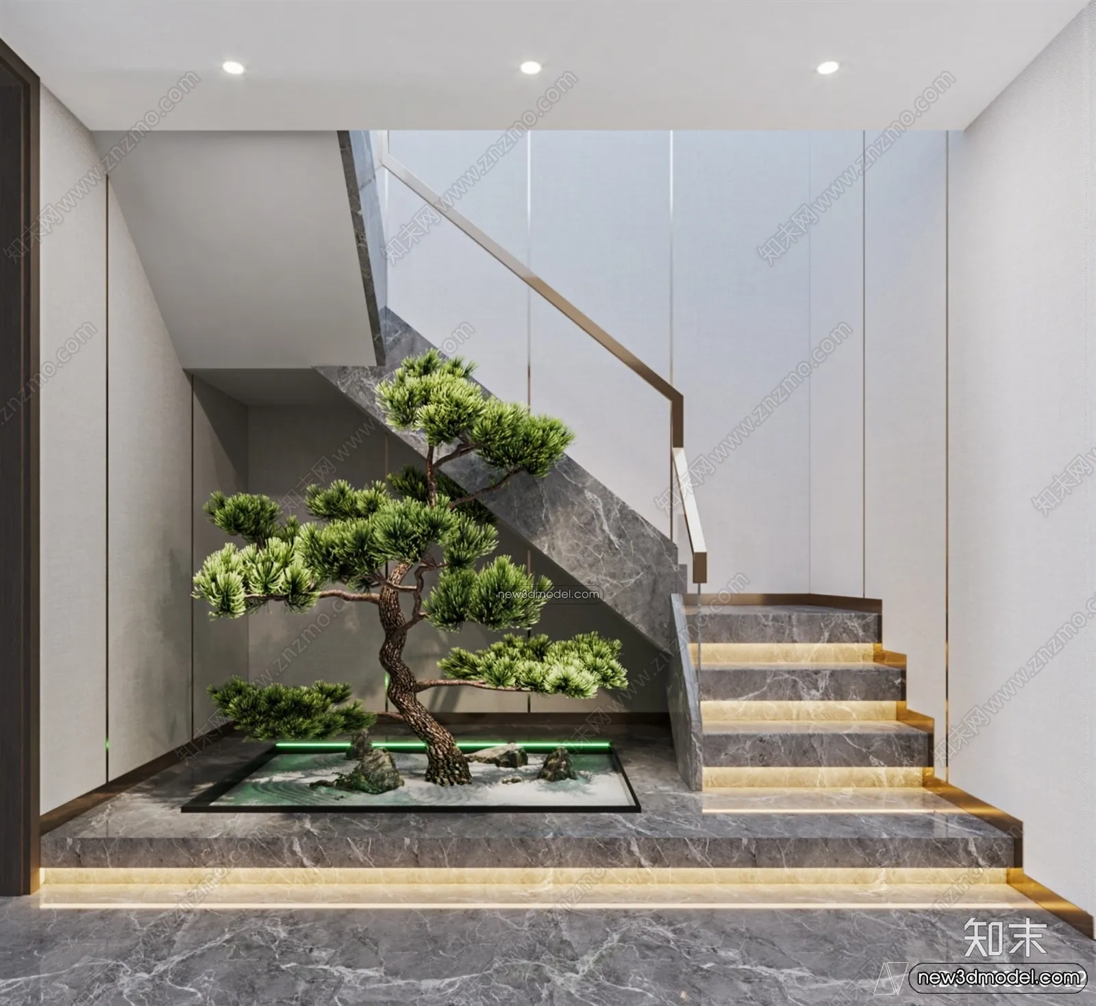 Staircase Decoration - 3D Interior Scene - 3D Models - 199