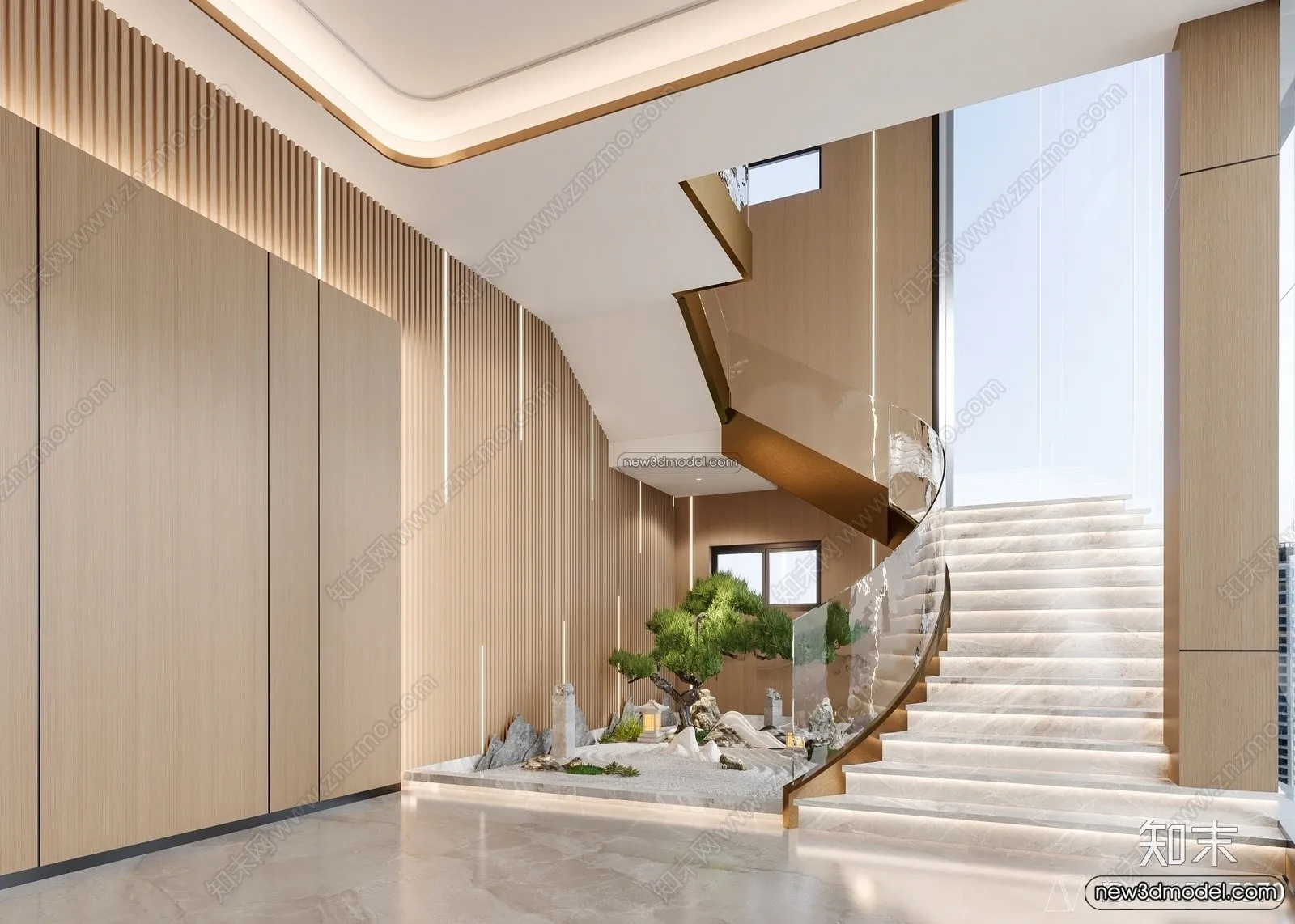 Staircase Decoration - 3D Interior Scene - 3D Models - 201