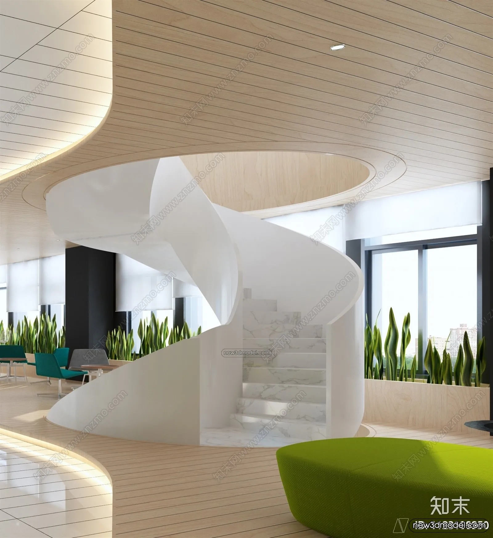 Staircase Decoration - 3D Interior Scene - 3D Models - 203