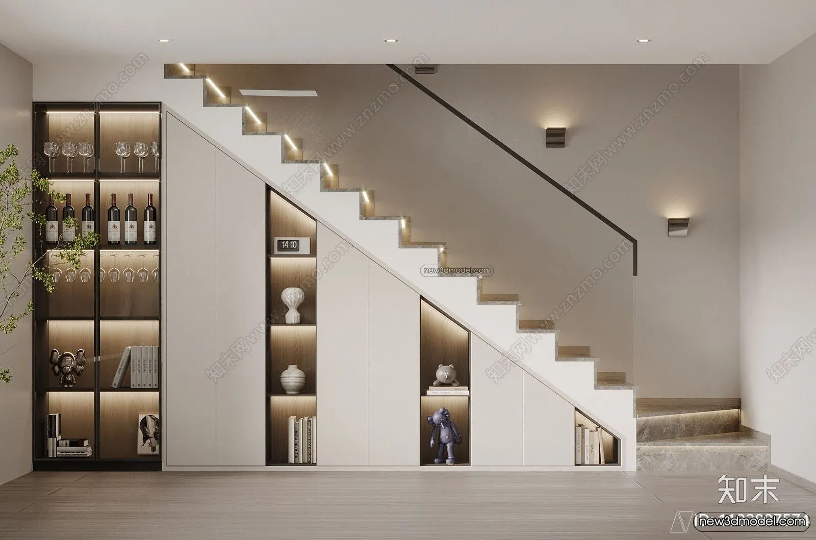 Staircase Decoration - 3D Interior Scene - 3D Models - 205