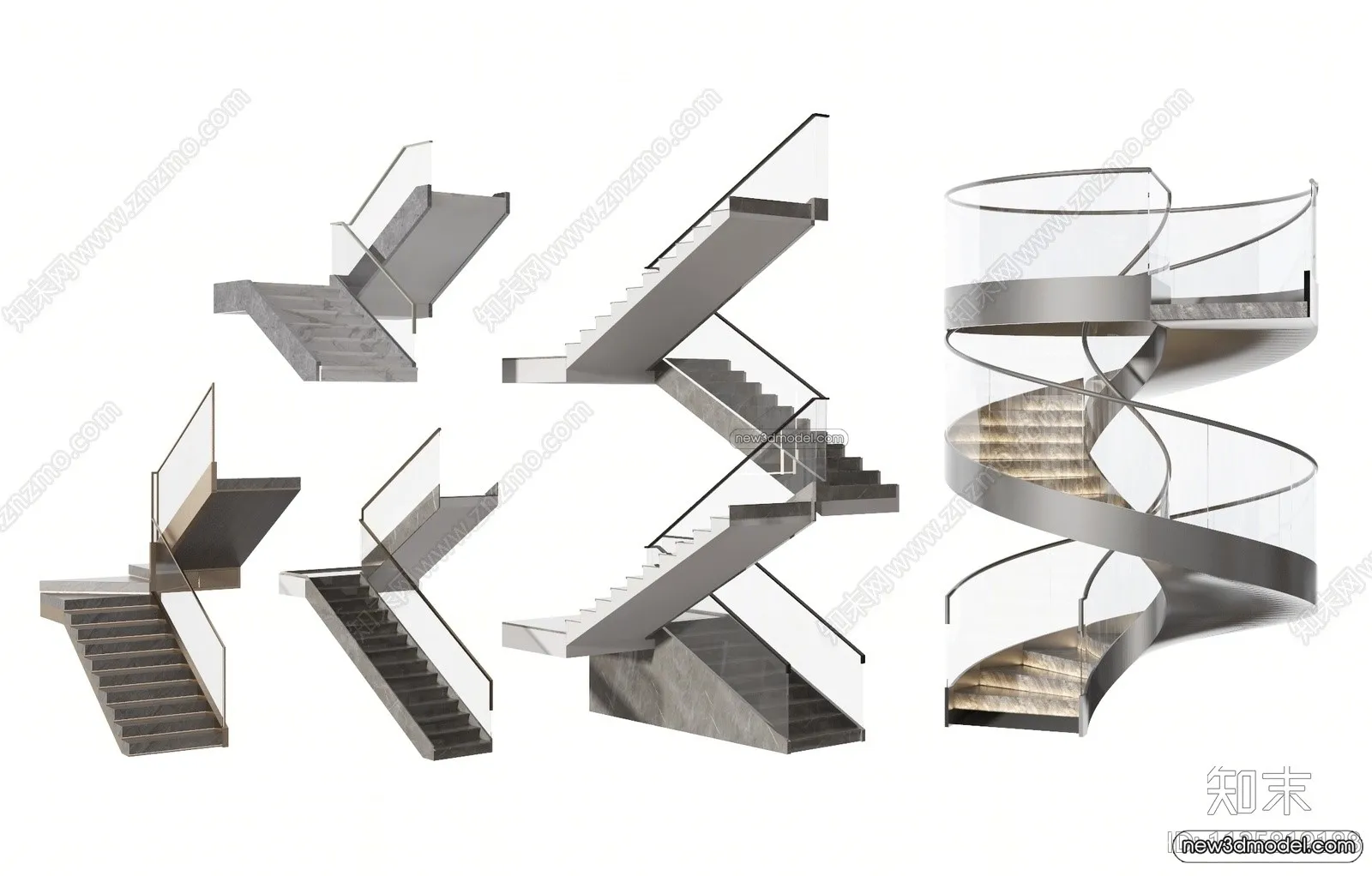 Staircase Decoration - 3D Interior Scene - 3D Models - 211