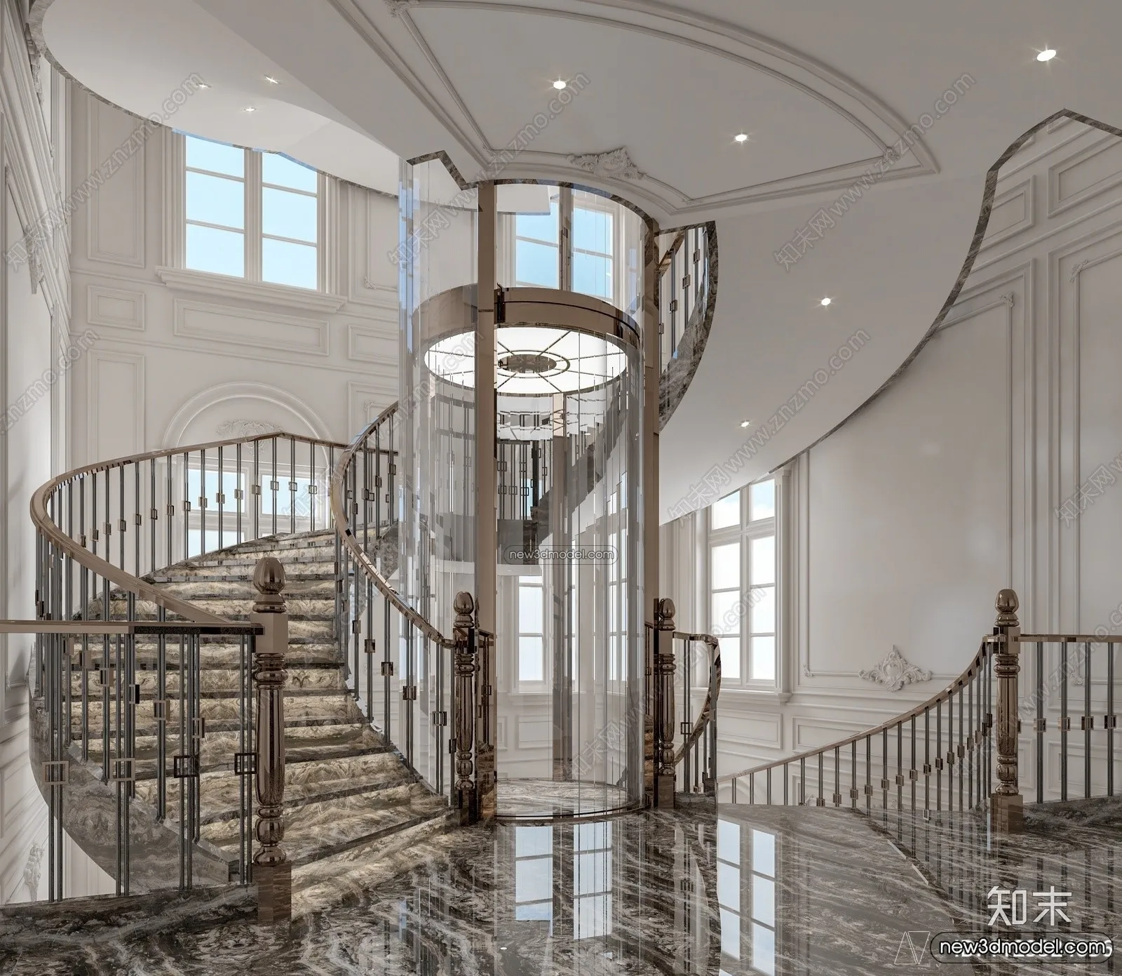 Staircase Decoration - 3D Interior Scene - 3D Models - 215