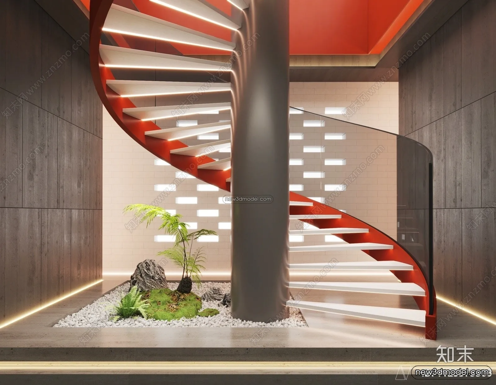 Staircase Decoration - 3D Interior Scene - 3D Models - 216