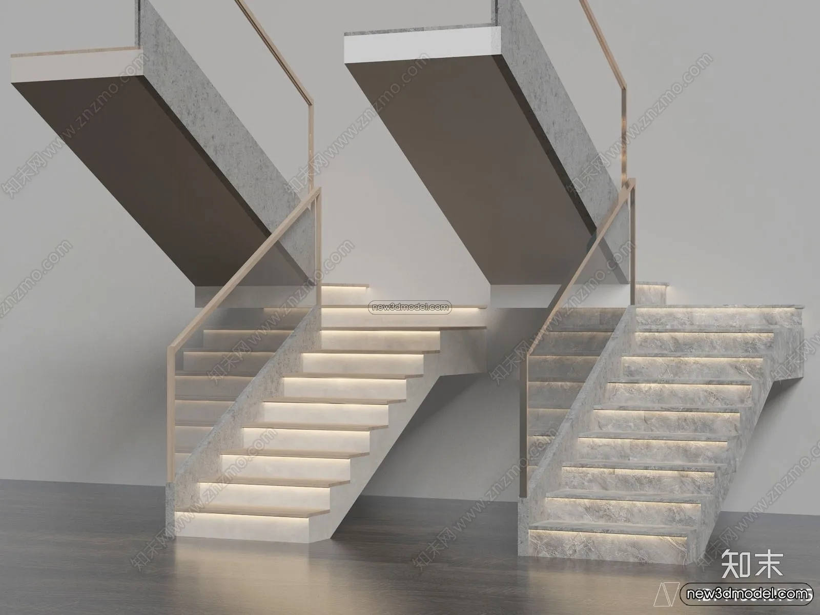 Staircase Decoration - 3D Interior Scene - 3D Models - 217