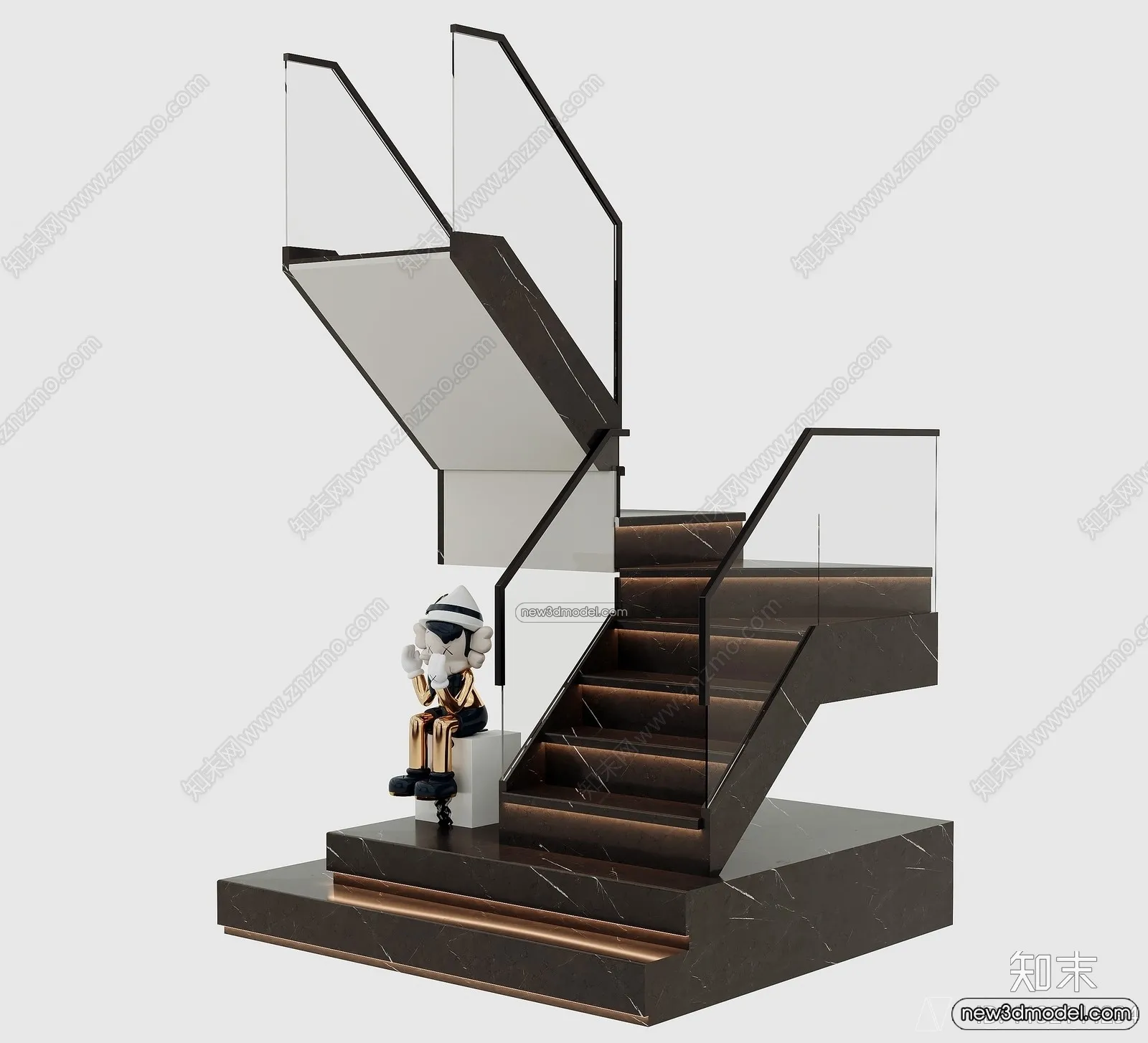 Staircase Decoration - 3D Interior Scene - 3D Models - 218