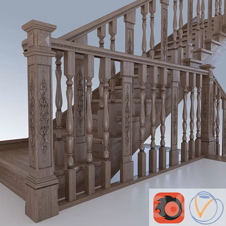 Stairs classical 3D Model