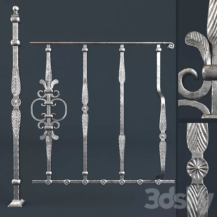 stairs Forged fences 3D Model