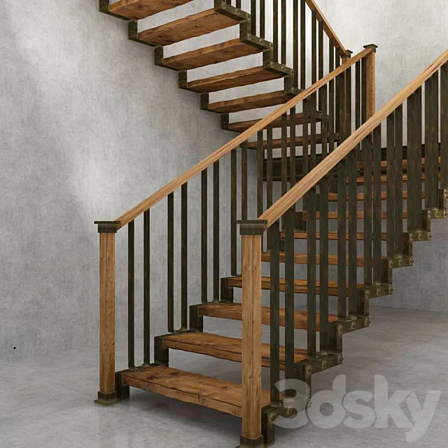 Stairs in the industrial style 3D Model
