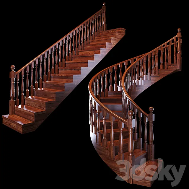 Stairs: Wooden 3DModel
