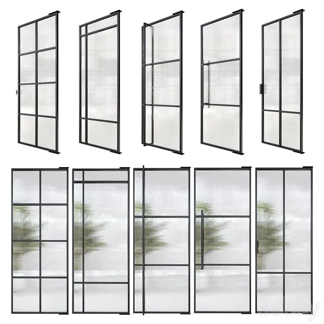 Stalen deuren huys doors 3D Model