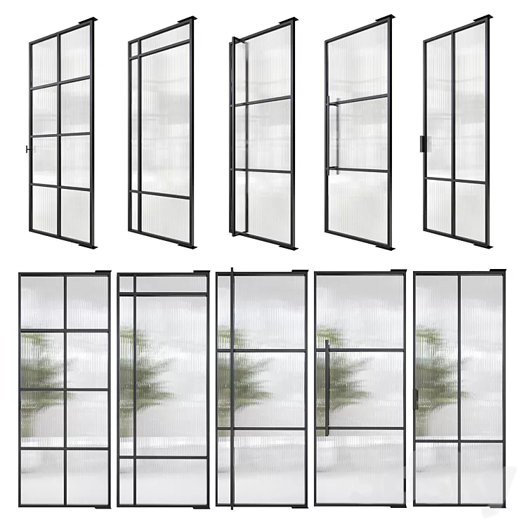 Stalen deuren huys doors 3D Model