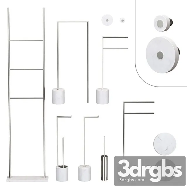 Stand set with bathroom accessories bertocci carrarino