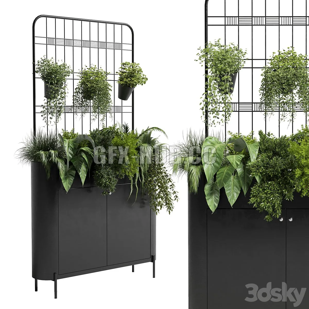 Stand wall decor with shelves 3D Model