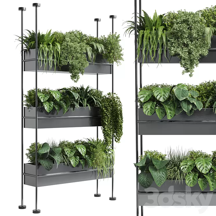 stand wall decor with shelves for the closet or showcase plants collection 179 3D Model Free