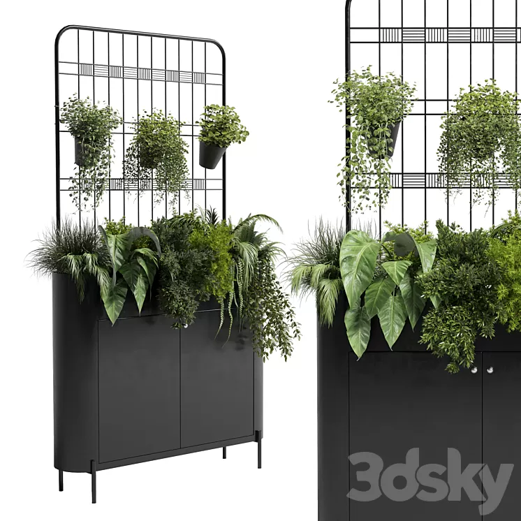 stand wall decor with shelves for the library and closet or showcase plants collection 175 3D Model Free
