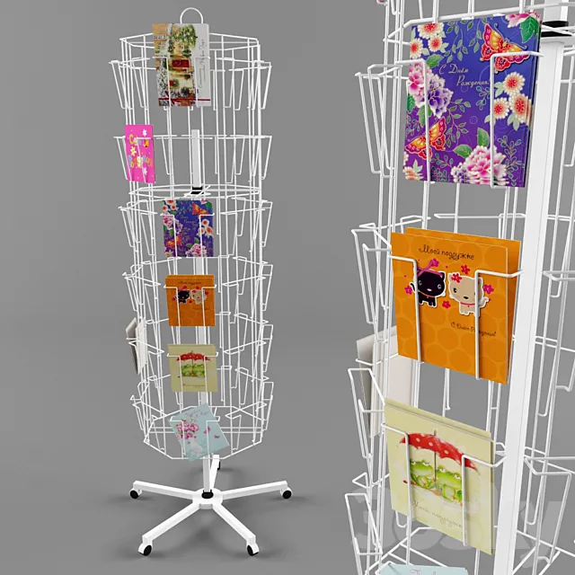 Stand with postcards 3D Model