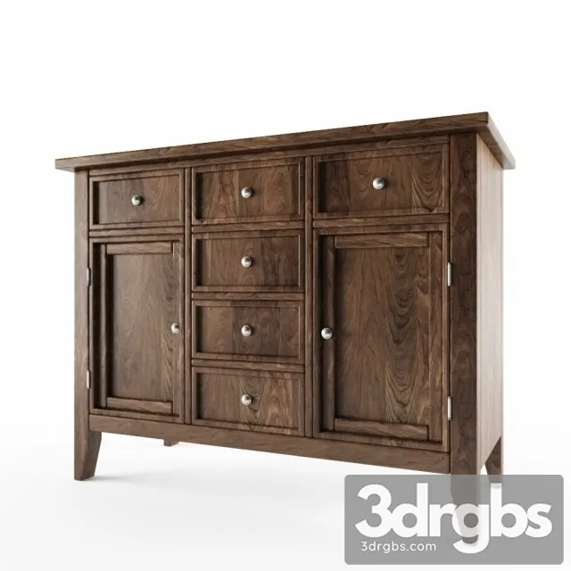 Standard Vintage Sideboard Brown 3D Model Free