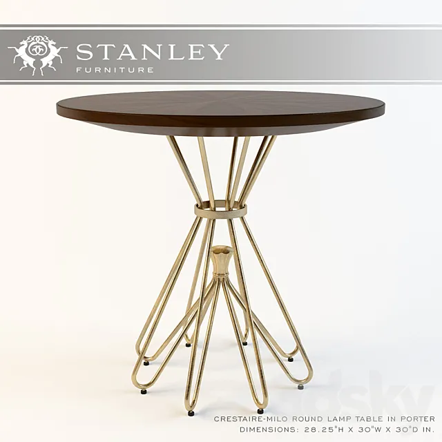 Stanley_Crestaire-Milo Round Lamp Table 3D Model