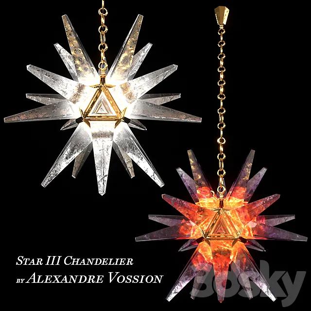 Star III Chandelier by Alexandre Vossion 3D Model