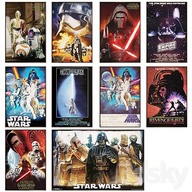 Star Wars Episode VII Poster Wall Art 3DModel