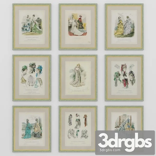 Starinnye Modnye Graviury 1 3D Model Free