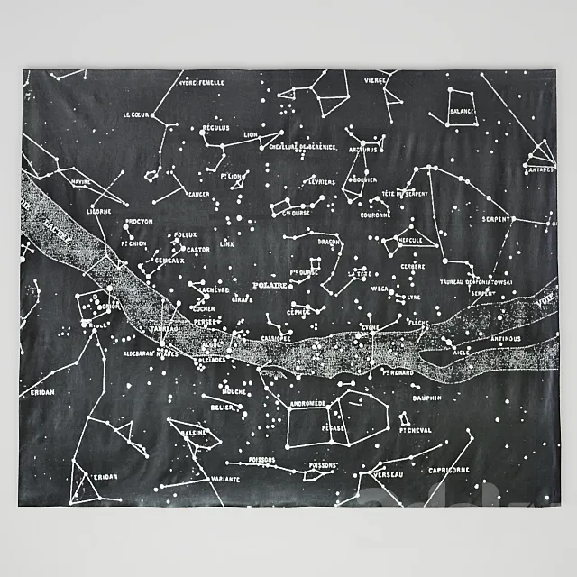 Starry Night Grand Canvas Wall Tapestry RH Baby 3DModel