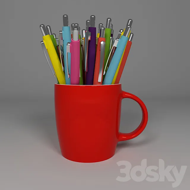 stationery mug 3D Model