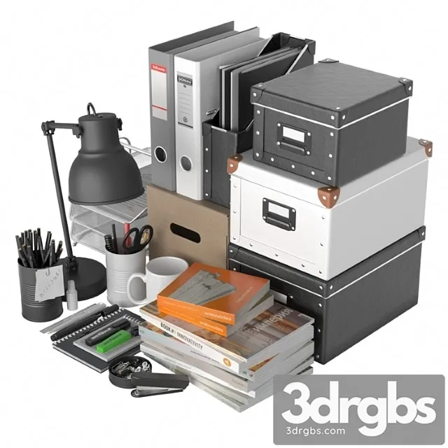 Stationery set 3D Model Free