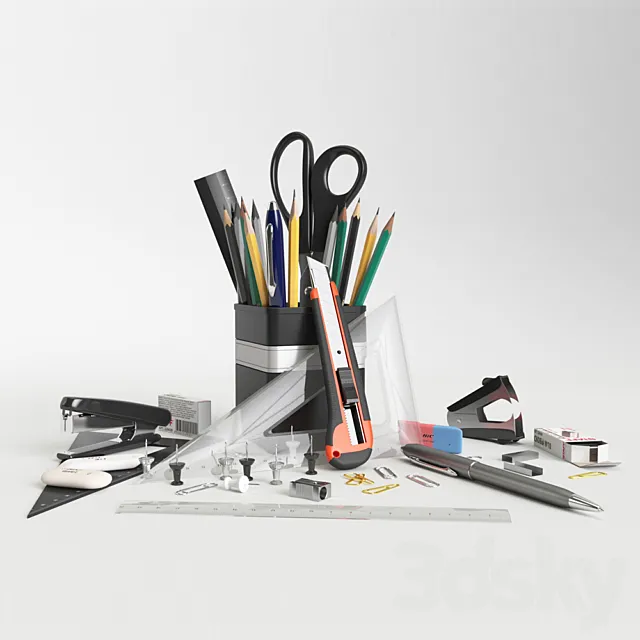 Stationery Set 3D Model