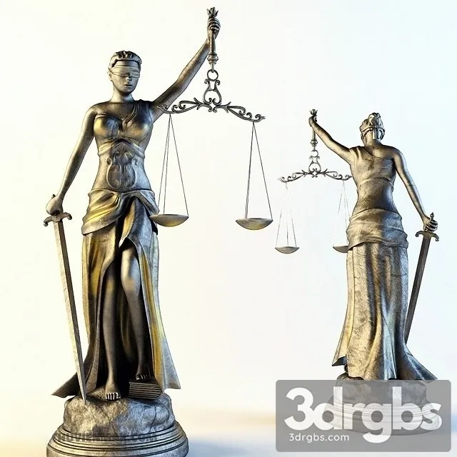 Statuette Law 3D Model Free